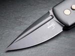 Böker Plus 01BO392 Harlock Mini automatický vreckový nôž 5,2 cm, čierna, hliník, spona