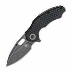 Kizer V3477C2 Roach Mini Black vreckový nôž 7,6 cm, Black Stonewash, celočierna, G10