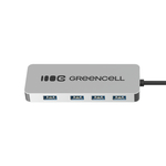 Green Cell HUB-GC-A4A Basic adaptér USB-A 4v1 (4x USB 3.0) - rýchly prenos až 5Gb/s, hliník