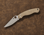 C36MPCW2 Spyderco Military 2 Brown Canvas Micarta CPM CRU-WEAR Reveal 14