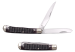 Cold Steel FL-TRPR-J TRAPPER JIGGED vreckový nôž s 2 čepeľami 8,4 cm, hnedá, kosť