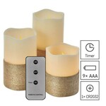 DCCV06 Emos Lighting LED dekorácia – 3x vosková sviečka s povrázkom, 3x 3x AAA, vnútorná, vintage, o