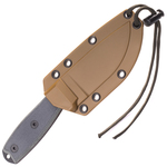 ESEE-3PM-MB Model 3 všestranný nôž 9,8 cm, čierna, šedá, Micarta, hnedé Coyote polymér puzdro