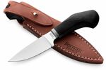 WL1  GBK LionSteel Fixed knife m390 blade BLACK G10 handle, Ti guard, leather sheath