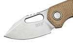 MKM MK FX03M-3NC ISONZO Clip Point vreckový nôž 4,9 cm, Stonewash, Natural hnedá, Micarta