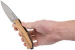 KUR UL LionSteel Liner Lock Sleipner Blade, OLIVE WOOD handle, IKBS