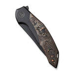 We Knife WE22008B-1 Merata vreckový nôž 9,4 cm, Black Stonewash, titán, meď, uhlíkové vlákno, LE