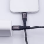 Maxlife MXUC-11 mágneses kábel USB-C - Lightning 1,0 m 27W, nylon, fekete (OEM0101403)