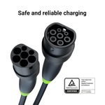 EVKABGC02 Green Cell Snap Type 2 EV Charging Cable 22 kW 7 m for Tesla Model 3 S X Y, VW ID.3, ID.4,
