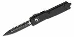 Microtech 147-3T UTX-70 Black Tactical Full Serrated automatický nôž 6,1 cm, celočierna, hliník