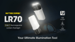 Nitecore LR70 univerzální kempinkové svítidlo 3v1, nabíjecí 