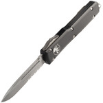 Microtech 121-11 Ultratech Részleges fogazott automata kés 8,6 cm, Stonewash, fekete, alumínium 