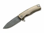 LionSteel ROK DD GL kapesní nůž 8,3 cm, damašek, zlatá, titan 