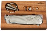 TRE BL LionSteel Folding nůž M390 blade, Titanium handle BLUE Acc. IKBS wood KIT box