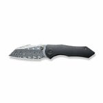 We Knife WE22005-DS1 High-Fin zsebkés 7,6 cm, Damaszkusz, fekete, titán 