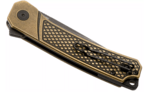 QSP Knife QS139-D2 Osprey Brass Stonewashed vreckový nôž 8,3 cm, čierna, mosadz