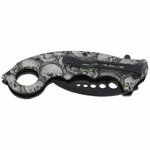 Herbertz ART000137 CJH Totenköpfe vreckový nôž - karambit 7,3 cm, čierna, plast, motív lebiek