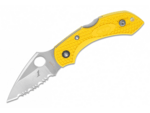 Spyderco C28SYL2 Dragonfly 2 Salt Lightweight Serrated vreckový nôž 5,7 cm, Satin, žltá, FRN