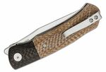 QSP Knife QS-137-B Gannet Brown vreckový nôž 8,6 cm, hnedá, Micarta, uhlíkové vlákno