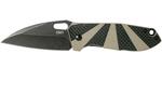 CRKT CR-2440 HERON™ BLACK TAN zsebkés 7,4 cm, Black Stonewash, G10, szénszálas