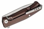 LionSteel MT01A ES Myto Earth Brown zsebkés 8,3 cm, Stonewash, barna, alumínium