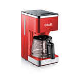 Graef FK403EU Kávovar na filtrovanú kávu kávu červený, sklenený hrnček, on/off, 1,25 L
