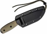 4PB-017 ESEE black blade, green canvas micarta 3D handle, black sheath