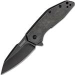 Kershaw K-2065 GRAVEL zsebkés rásegítéssel 6,4 cm, Blackwash, teljesen fekete, teljesen acél