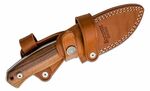 M2M ST LionSteel Fixed Blade M390 satin blade, Santos wood handle, leather sheath