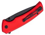 S21022B-2 Sencut Serene Red alumínium fogantyú fekete kőmosott D2 penge gombzár