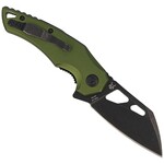 FE-026 AOD FOX kniva EDGE ATRAX FOLDING KNIFE, BLACK STONE WASHED 9Cr13 BLADE, OD GREEN TYPE D HAN