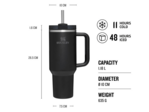 10-10824-399 STANLEY The Quencher H2.O FlowState™ Black Tonal termofľaša, čierna, 1,18L