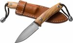 M1 UL LionSteel Fixed knife m390 blade Olive wood handle, leather sheath, Ti Pearl