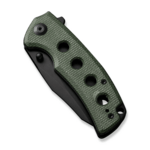 S23068-3 Sencut Excalis zöld vászon Micarta fogantyú fekete 9Cr18MoV pengebetét zár