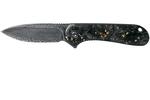 CIVIVI C907C-DS1 Elementum Damascus/CF Golden vreckový nôž 7,5cm, damašek, uhlíkové vlákno, zlato