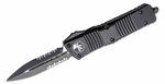 Microtech 142-2T Combat Troodon Black Tactical Part Serr. automatický nôž 9,5cm, celočierna, hliník