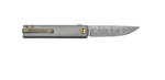 FOX Knives FX-543 DBB Chnops vreckový nôž 7,5 cm, damašek, titán, šedá, bronzová