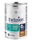 EXCLUSION CDIP03 DIABETIC konzerva pre dospelé diabetické psy - bravčové/hrach 300g