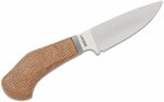 WL1  CVN LionSteel Fixed knife m390 blade NATURAL Canvas handle, Ti guard, leather sheath
