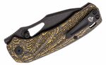 QSP Knife QS146-A2 Hornbill vreckový nôž 8,3 cm, zlato-čierna, uhlíkové vlákno, spona