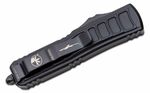 Microtech 232II-1TS UTX-85 Stepside Standard automata kés 7,6 cm, teljesen fekete, textúra, alumíniu