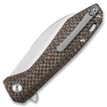 QSP Knife QS118-A1 Pelican Brown Micarta Stonewash kapesní nůž 9,2 cm, hnědá, Micarta