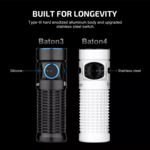 Baton 4 Premium Edition (White) OLIGHT 650mAh 3.6V IMR16340_x000D_
Rechargeable Lithium Battery