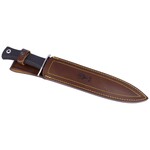 BW-24G Muela 124 mm double edge blade with bloodgroove on the middle, with black rubber handle and s