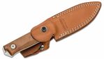 B41 ST LionSteel Fixed Blade Sleipner Steel stone washed, SANTOS wood handle, leather sheath