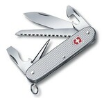 Victorinox 0.8241.26 Farmer Alox multifunkční nůž 93 mm, vroubkovaná rukojeť, stříbrná, 9 funkcí