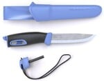 Morakniv 13572 Companion Spark Blue vnější nůž 10,4 cm, modro-černá, TPE, pouzdro, s křesadlem