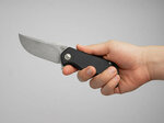 Böker Plus 01BO192 Golem vreckový nôž 8,9 cm, Stonewash, čierna, G10, spona, nylonové puzdro