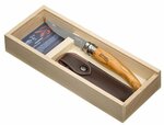 001090 OPINEL OPINEL VRI N°10 Inox Slim - rukoväť olivové drevo + puzdro, drevený box