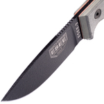 ESEE-3PM-MB Model 3 všestranný nôž 9,8 cm, čierna, šedá, Micarta, hnedé Coyote polymér puzdro